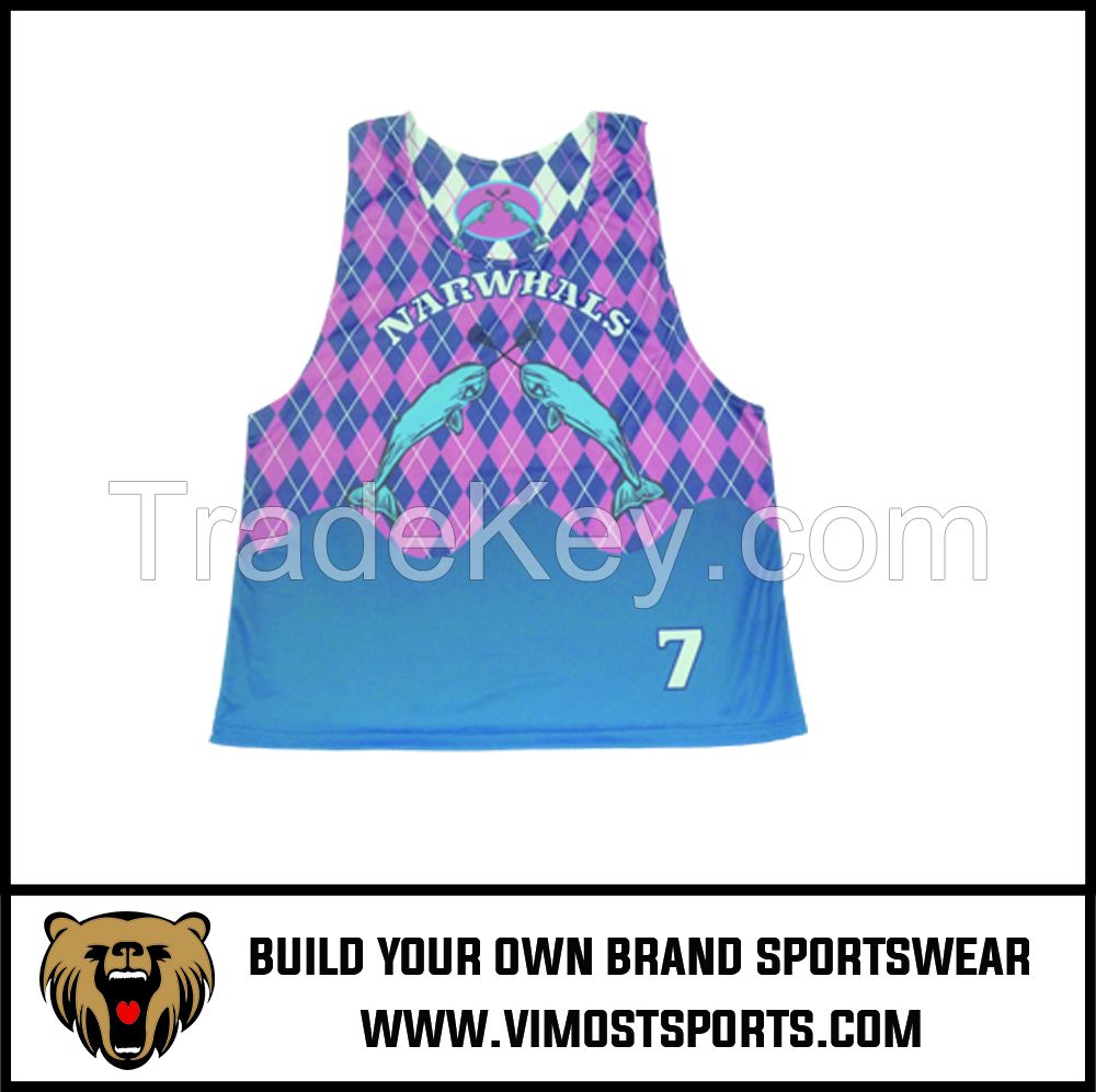 Custom Team LOGO Women Lacrosse reversible pinnies