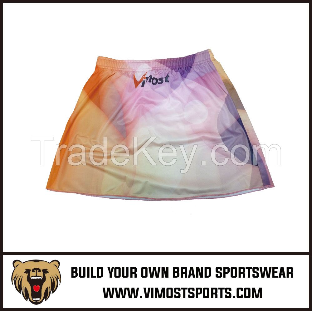 OEM 100% Polyester  Custom Sublimation netball skirt