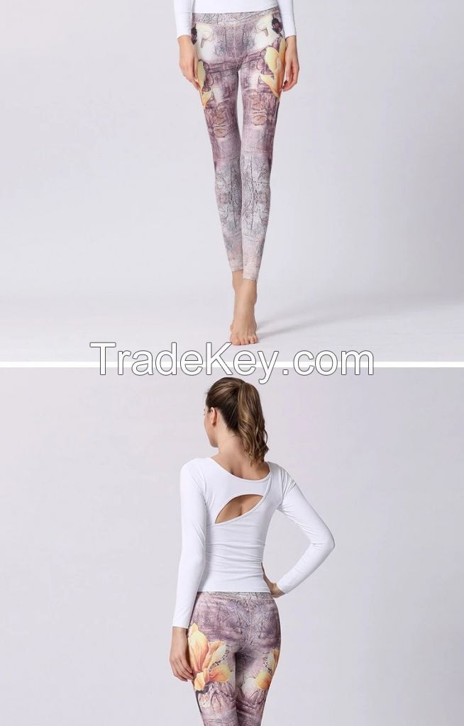 Women Stretched Printed Yoga Pants
