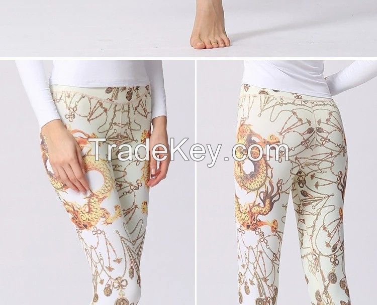 Women Stretched Printed Yoga Pants