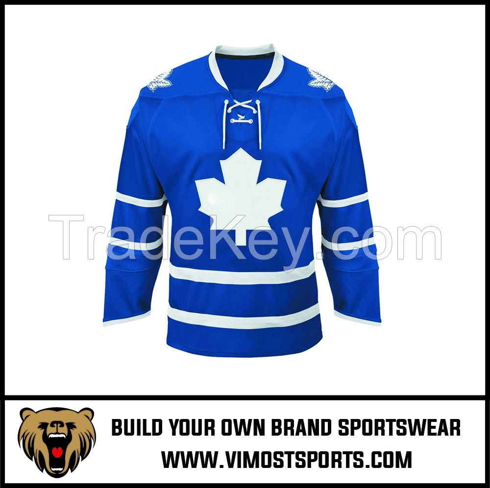 cheap sublimated printing Ice Hockey Jersey with strings Sportswear 