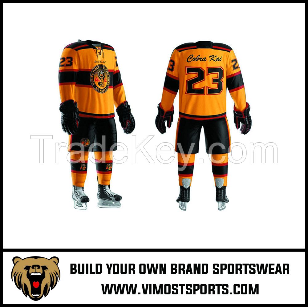 cheap sublimated printing custom team Ice Hockey suit uniform