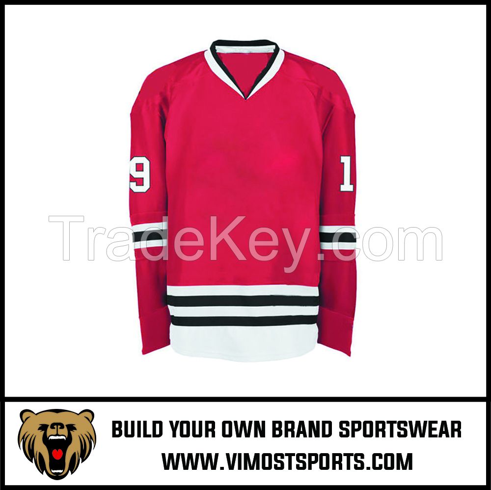 breathable sublimation custom hockey jersey suits 100% polyester quick dry hockey jerseys uniform 