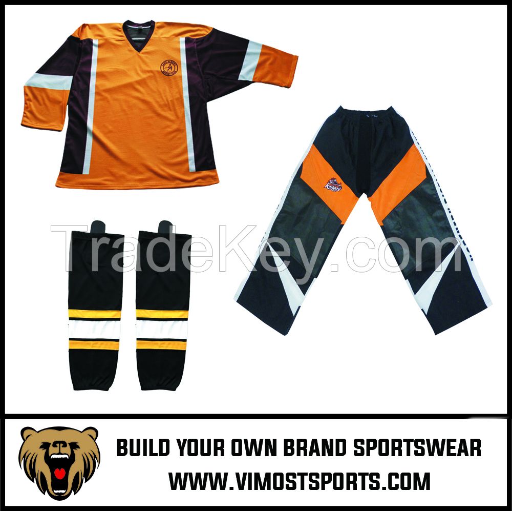 cheap sublimated printing custom team Ice Hockey suit uniform