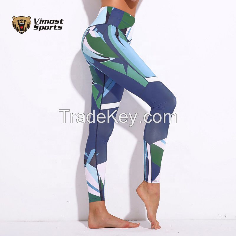Custom Sublimation Performance Fitness Stretch Pants Yoga Pants