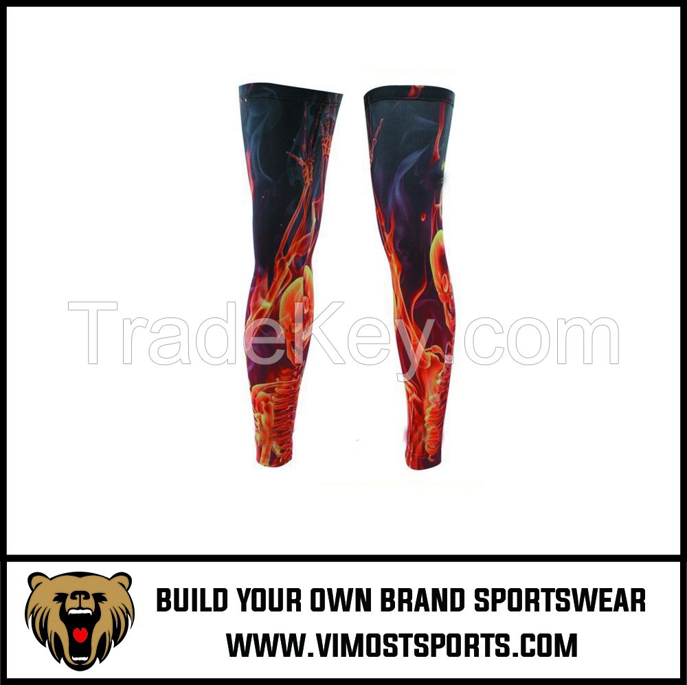 New fashion sublimation printed sports leg sleeves compression sleeves protective leg warmers