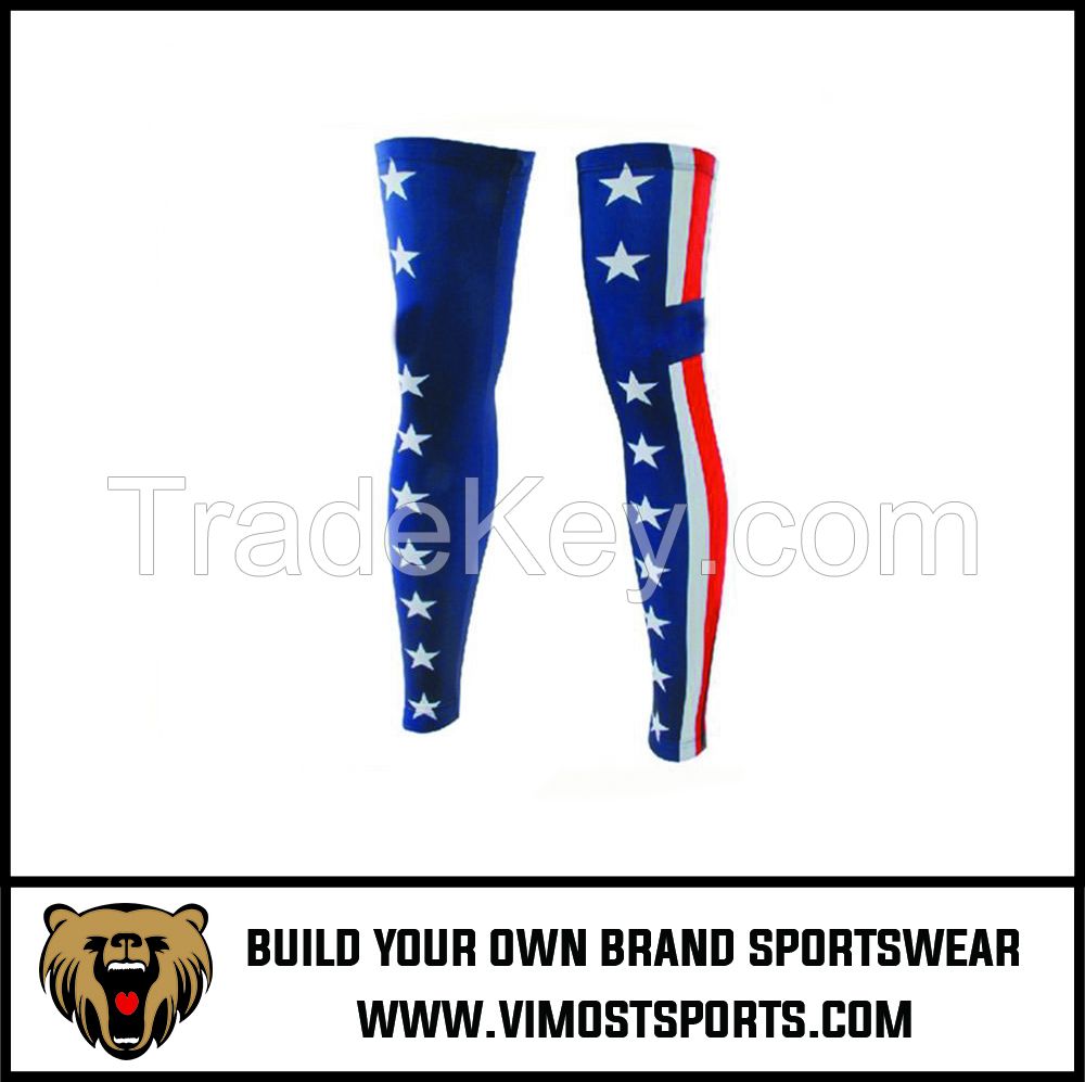 New fashion sublimation printed sports leg sleeves compression sleeves protective leg warmers 