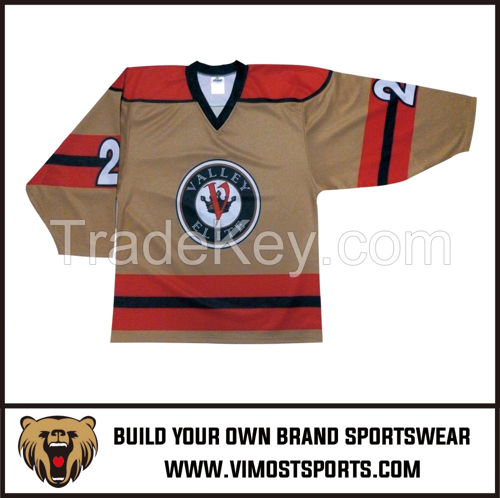 Polyester Custom Style Sublimation Ice Hockey Jersey