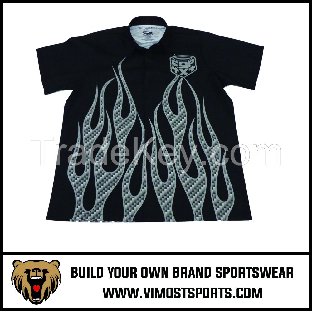 Custom Motor Wear Sublimation Men Racing shirt pit crew shirt