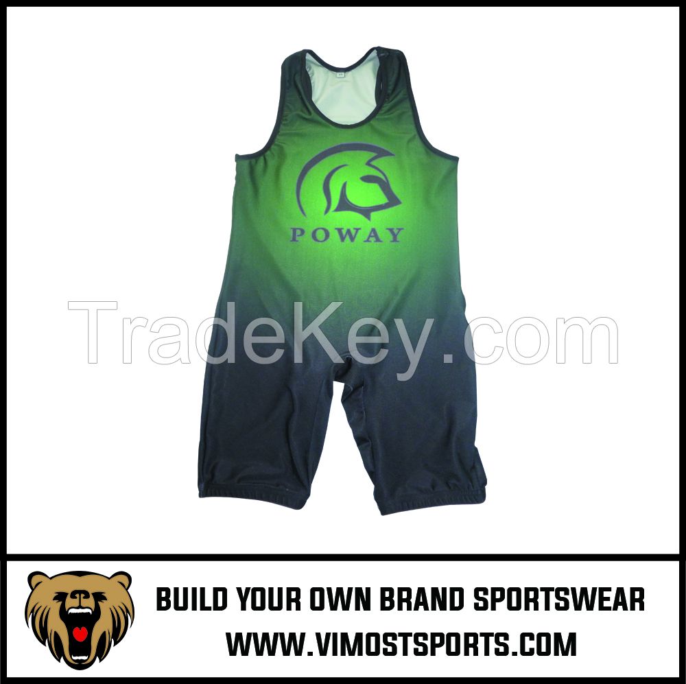 Specialized Custom Sublimation printing cheap wrestling singlets for sale 