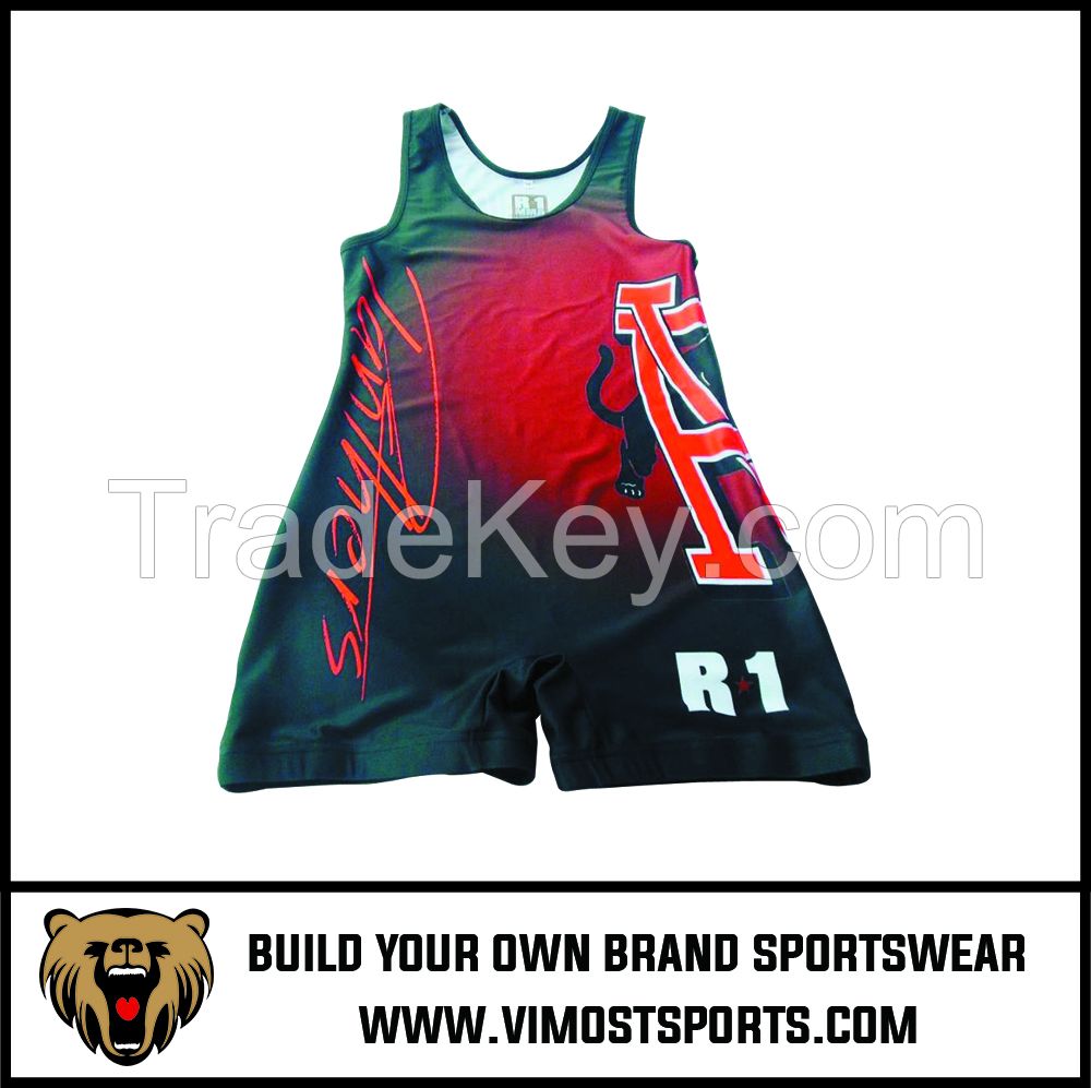 Specialized Custom Sublimation printing cheap wrestling singlets for sale 