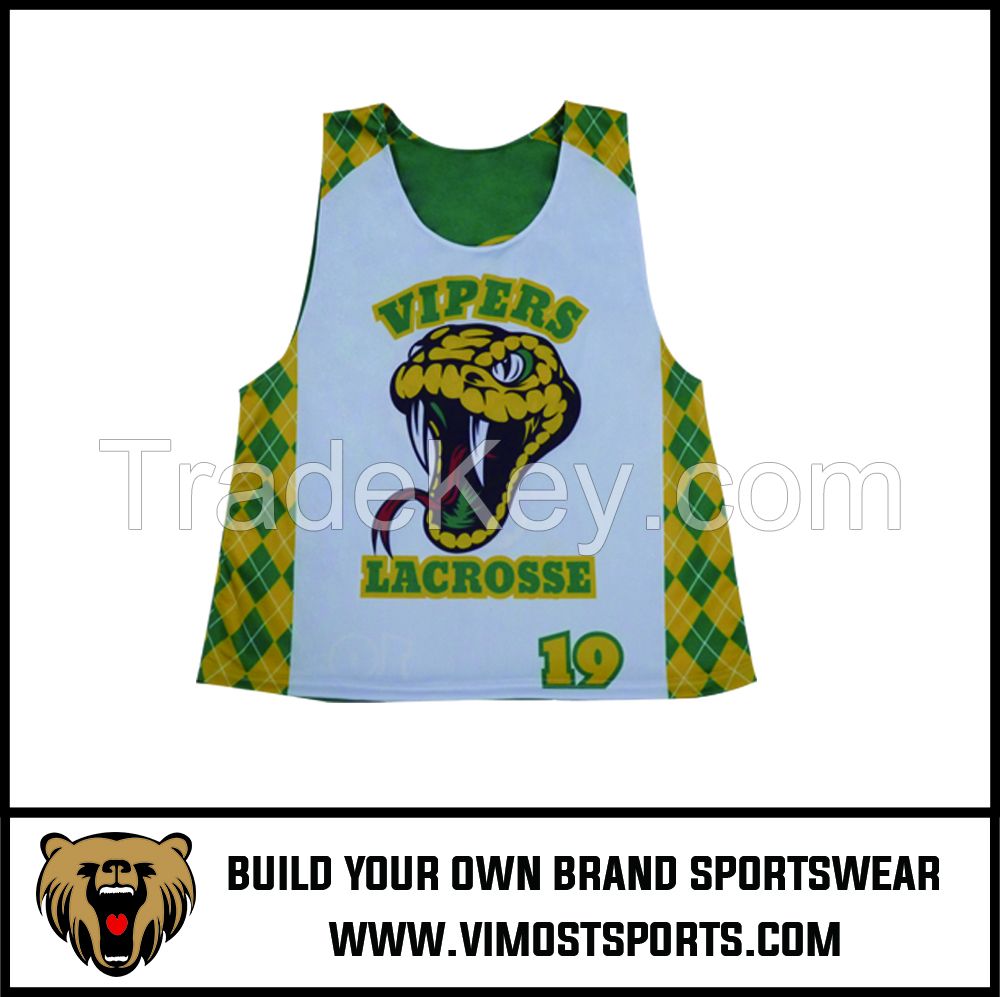 Custom Team LOGO Men Breathable Lacrosse reversible pinnies