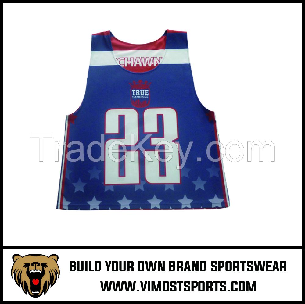 Custom Team LOGO Men Breathable Lacrosse reversible pinnies