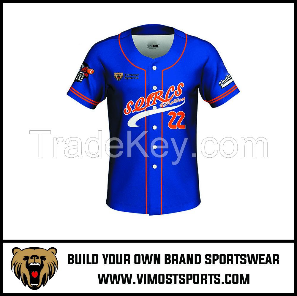 OEM 100% polyester Custom Sublimation Baseball Jersey