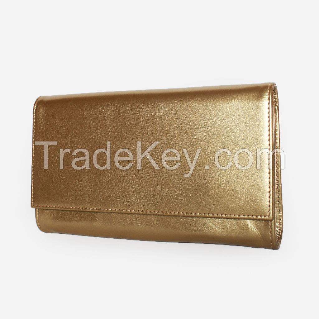 Leather Clutch - Gold