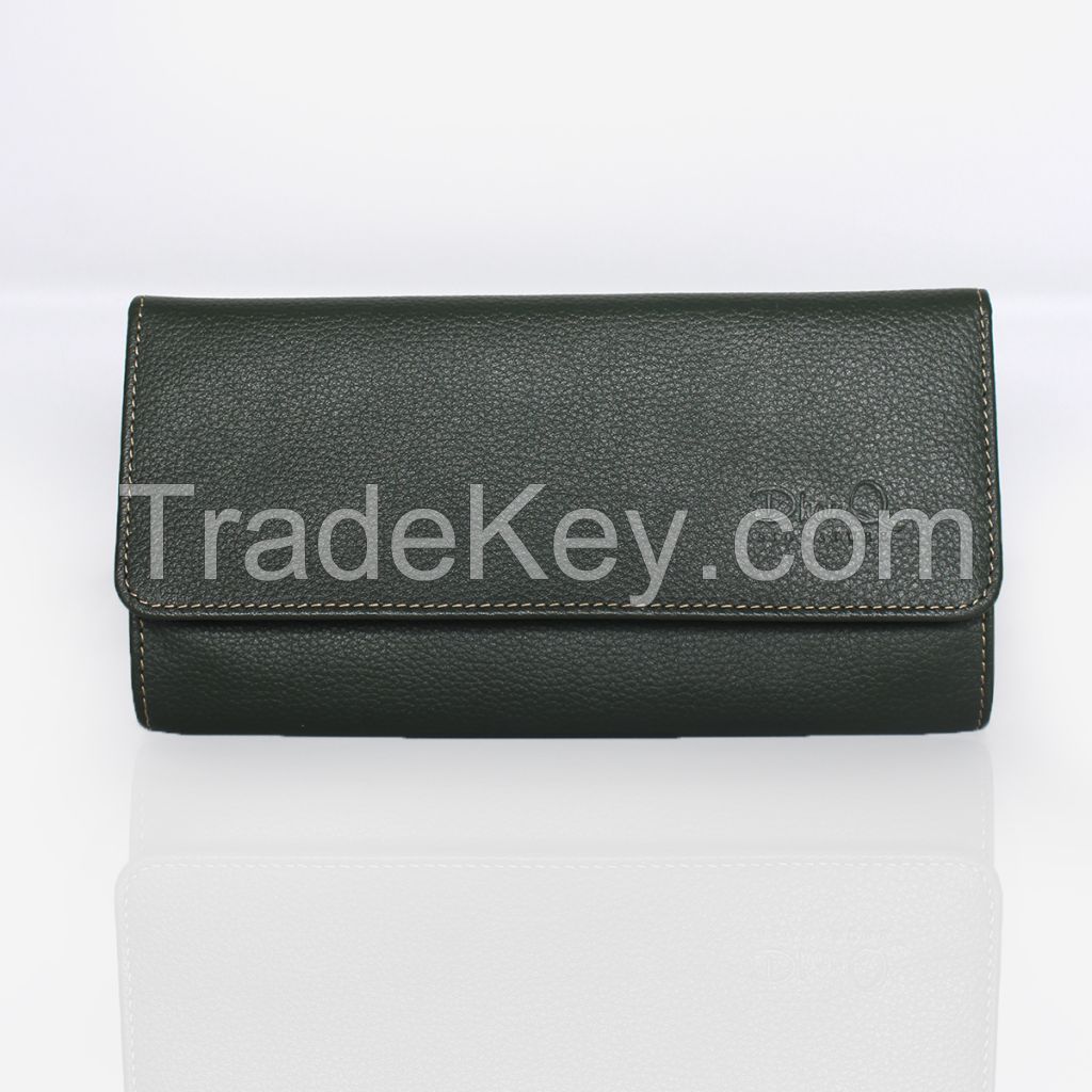 Leather Wallet for Jewelry - Dark Green