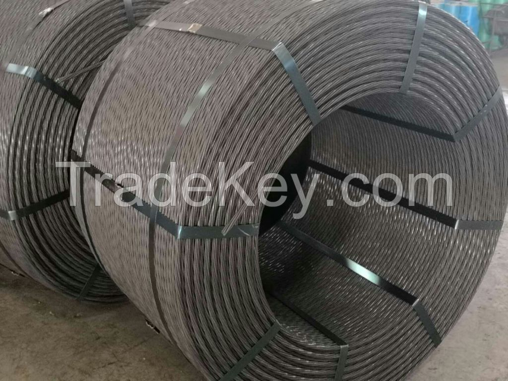 1*7 Wire ASTM A416 PC Steel Strand High Tensile for bridge tie bar 