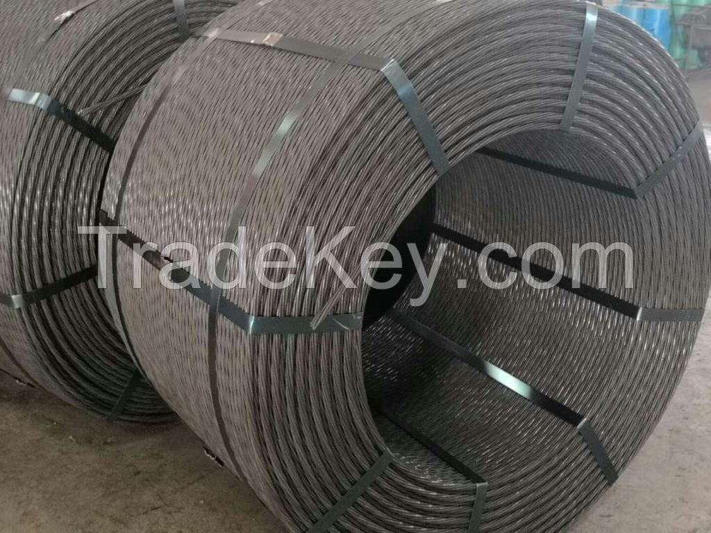 China produce 12.7mm strand cables pc strand unit weight with galvanized steel material