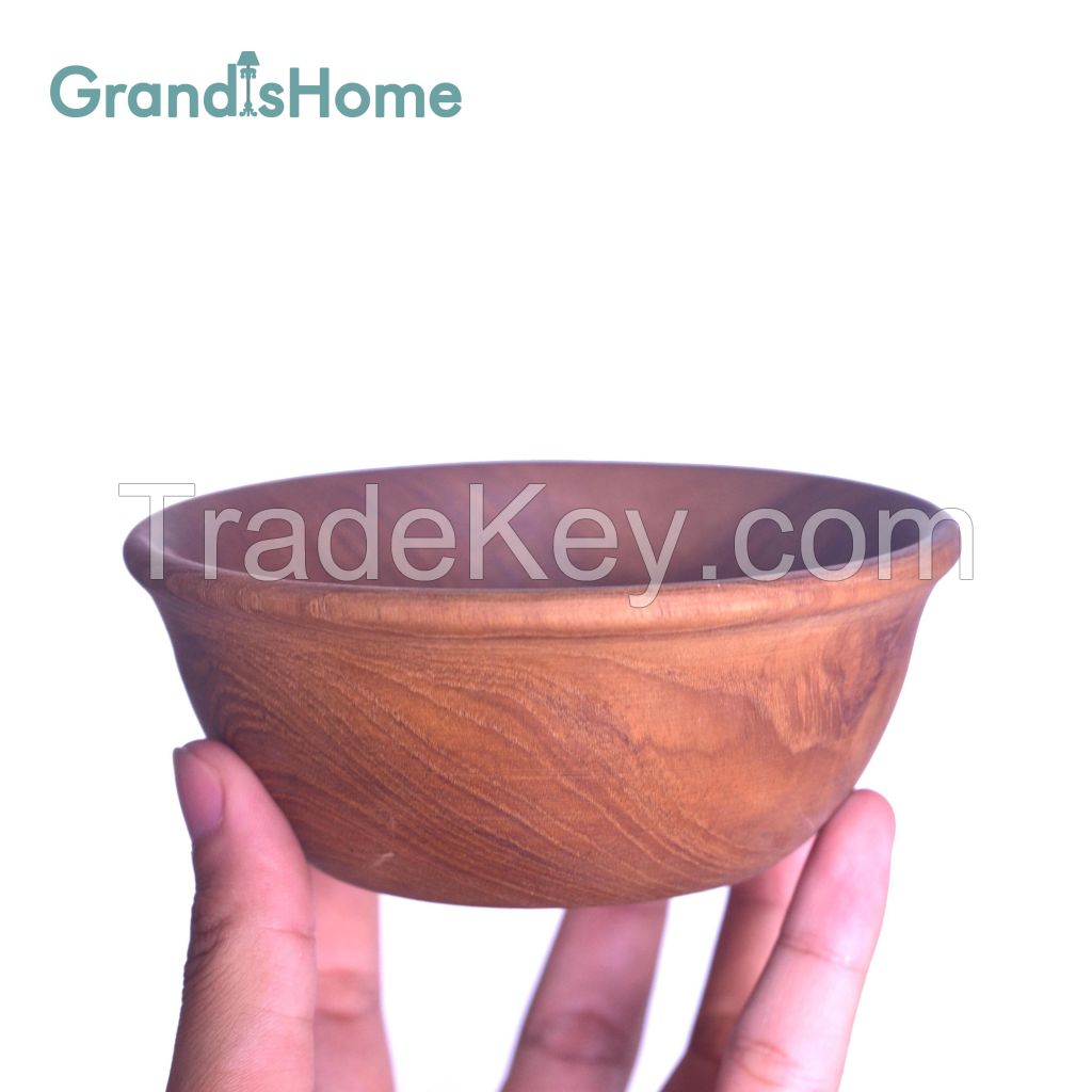 High Quality Teak Wood Cooking Serving Bowl OEM Bowl Set LOGO Wooden Bowl 