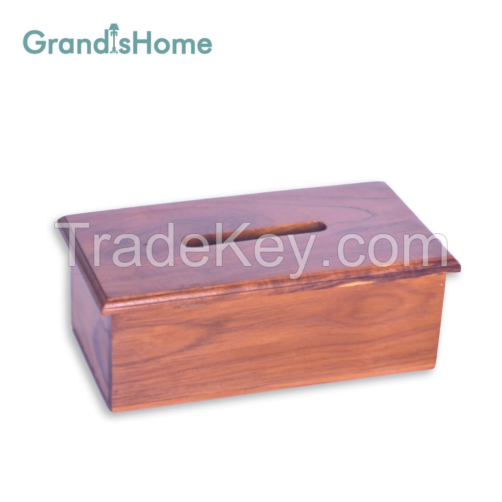 Hot item wood medium facial tissue box from indonesia 