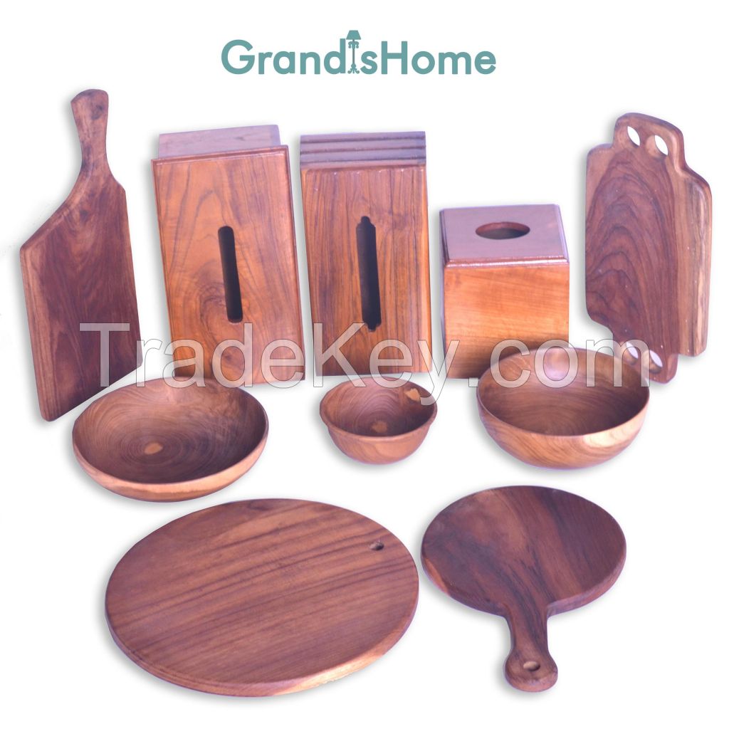 Wholesale small facial tissue box from teak wood for global market