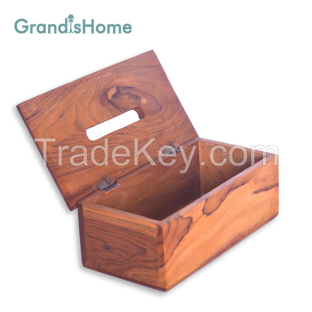 Hot item wood medium facial tissue box from indonesia 