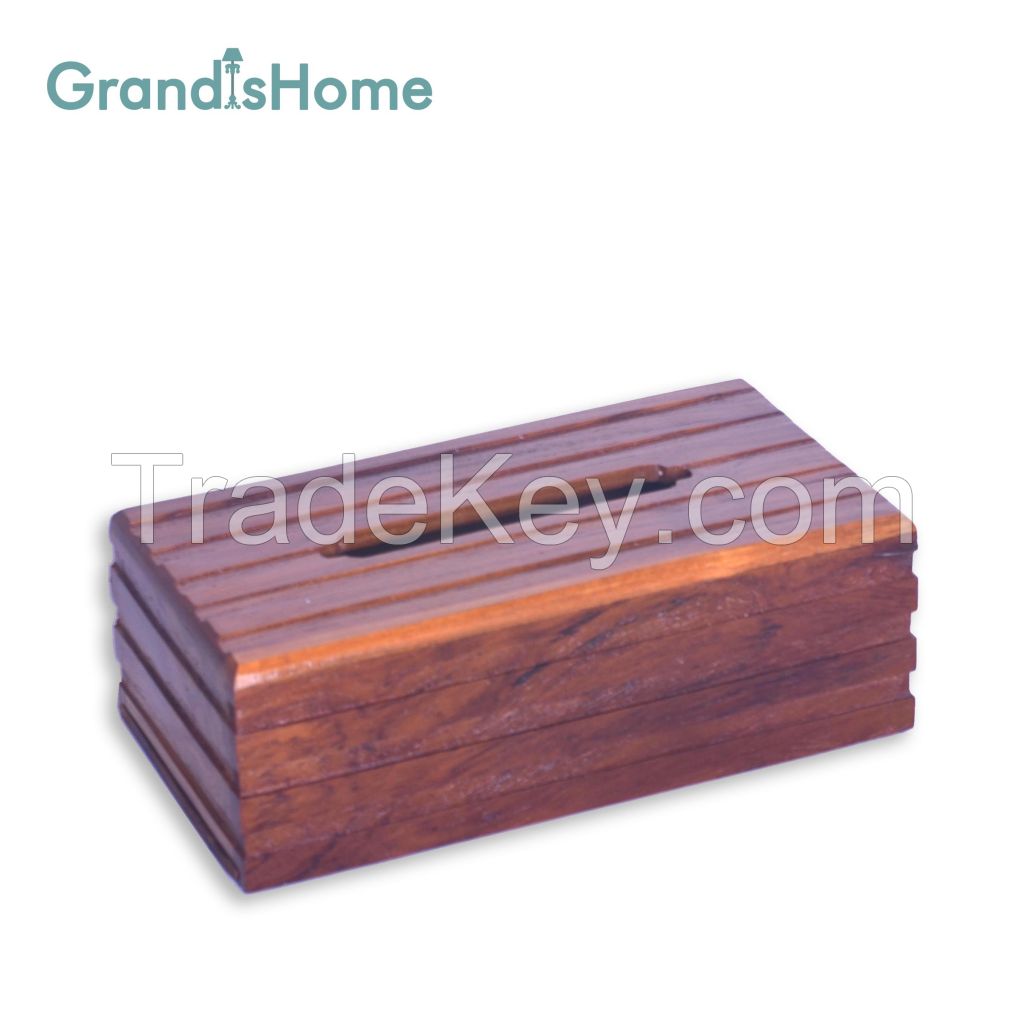 New model luxury tissue box from teak wood