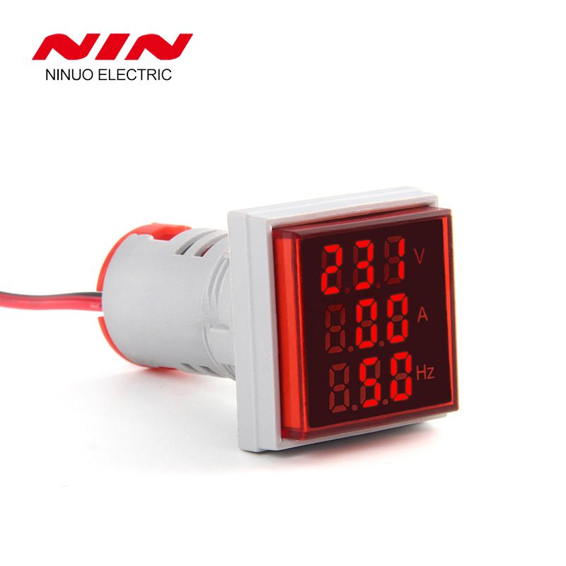 AC V+A+HZ led Traid display 22mm AC 0-100A multifunctional indicator ammeter voltmeter digital frequency meter equipments