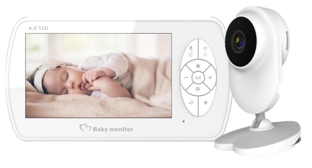 Baby Monitor with Camera HHVISION 4.3'' HD Screen 1200mAh Rechargeable Battery with 2.4 Ghz Wireless Stable Connection VOX Night Vision Temperature Monitor