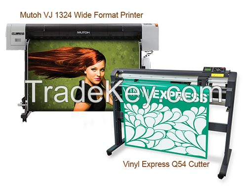 Mutoh ValueJET 1324 Large Format Color Printer ValuePrint & Cut Package 