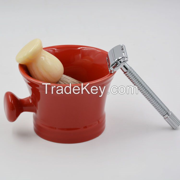 Wholesale custom wet soap shaving mug with handle 