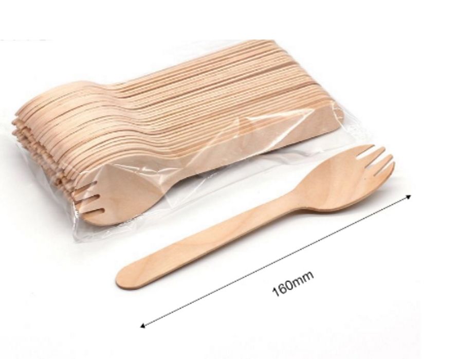 Disposable Wooden Cutlery Set Knife Fork Spoon