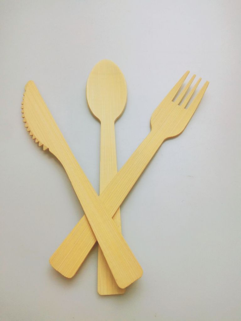 Disposable Bamboo Cutlery Set Knife Fork Spoon