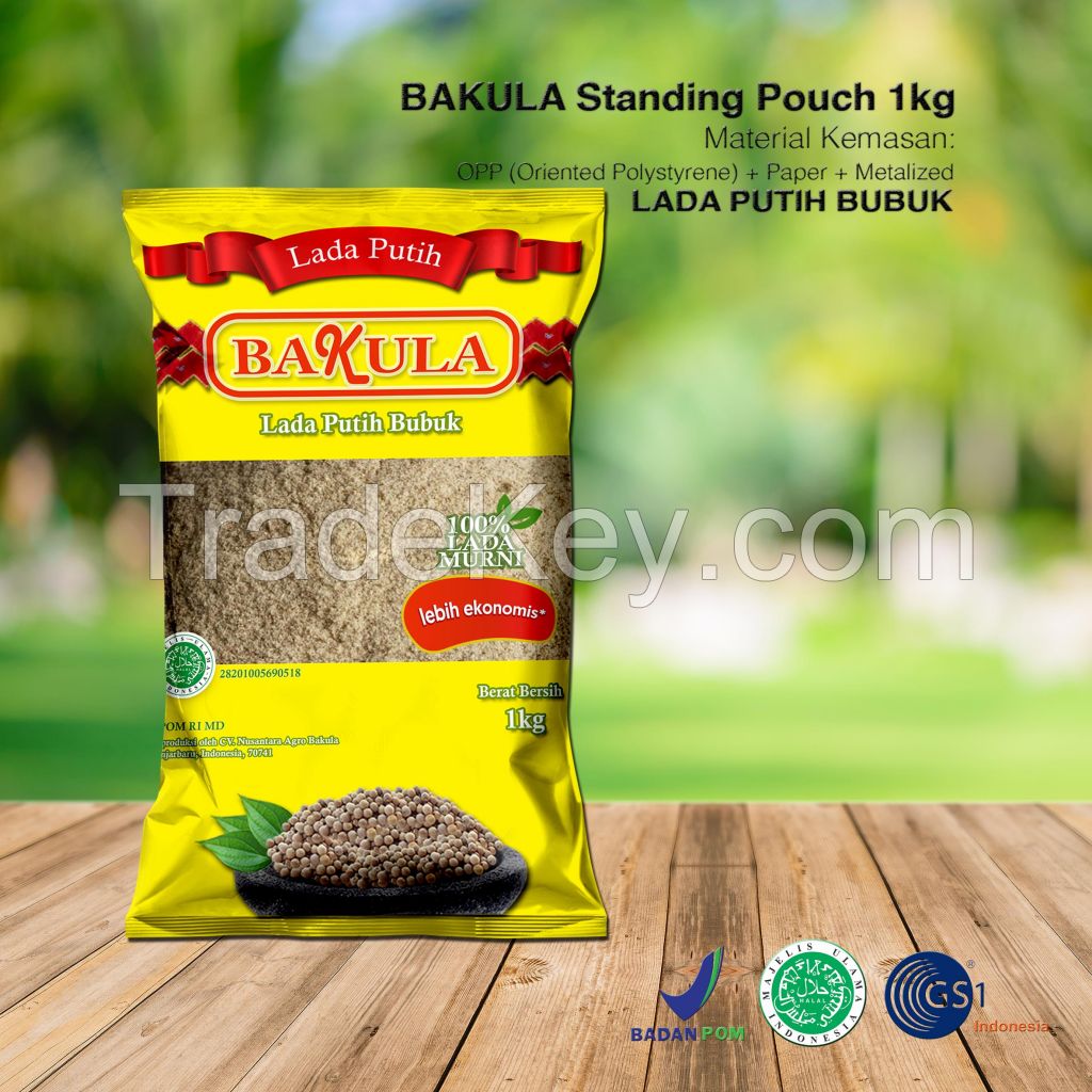 BAKULA, GROUND WHITE PEPPER 200gr STANDING POUCH