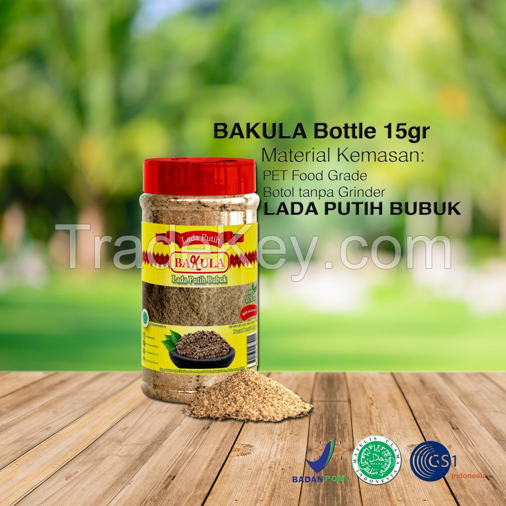 BAKULA, GROUND WHITE PEPPER 15gr BOTTLE