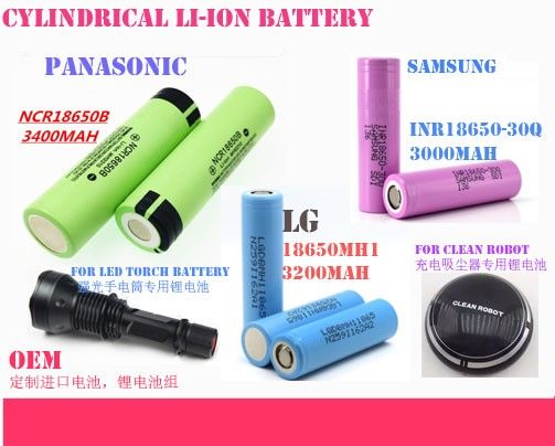 Lithium ion Battery, Li-ion Rechargeable battery -18650-SDI, LG, Panasonic