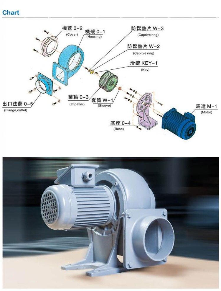 FMS-202A three phase low pressure electric radial  blower