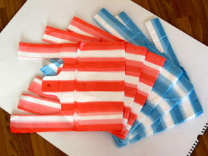 strip colour t-shirt plastic bags