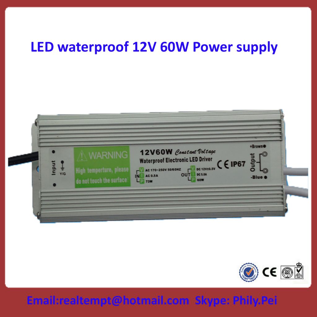 China best LED Constant Current Power Supply waterpfoof 12V 60W