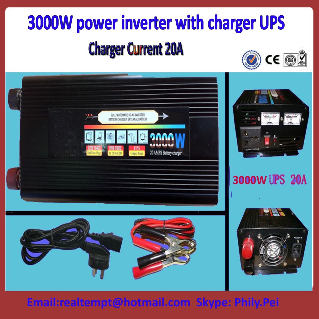 2000W power inveter 12V 24V to 220V/110V with Charging UPS