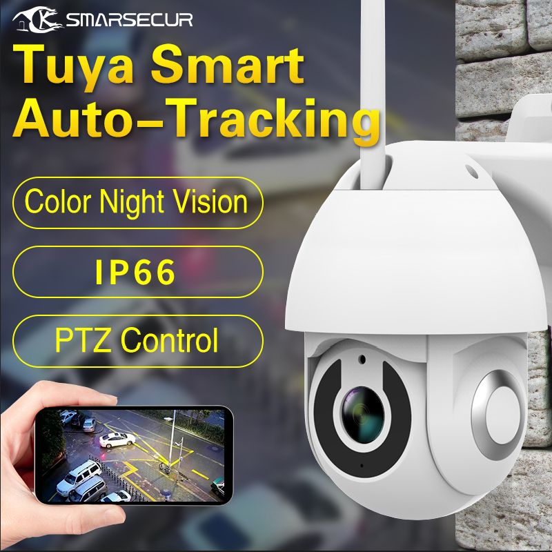 Tuya HD 1080P Smart CCTV Camera Outdoor IP66 Waterproof Wi-Fi Color Night Vision Security IP Camera