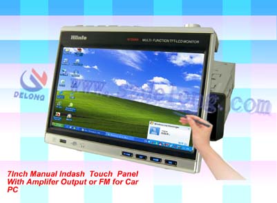 7"Manual indash VGA touch screen monitor for car pc