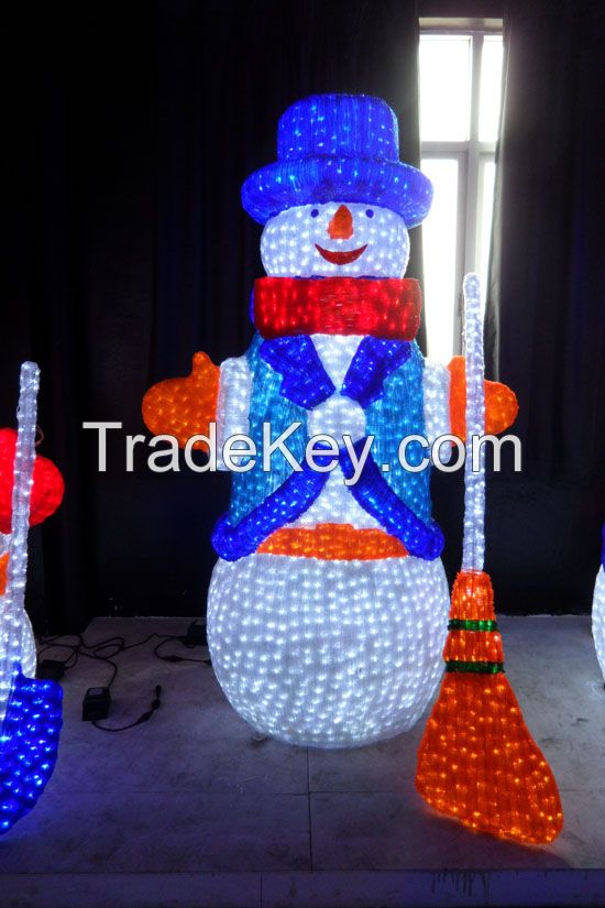 Big Snowman 3D led Crystal Sculpture light