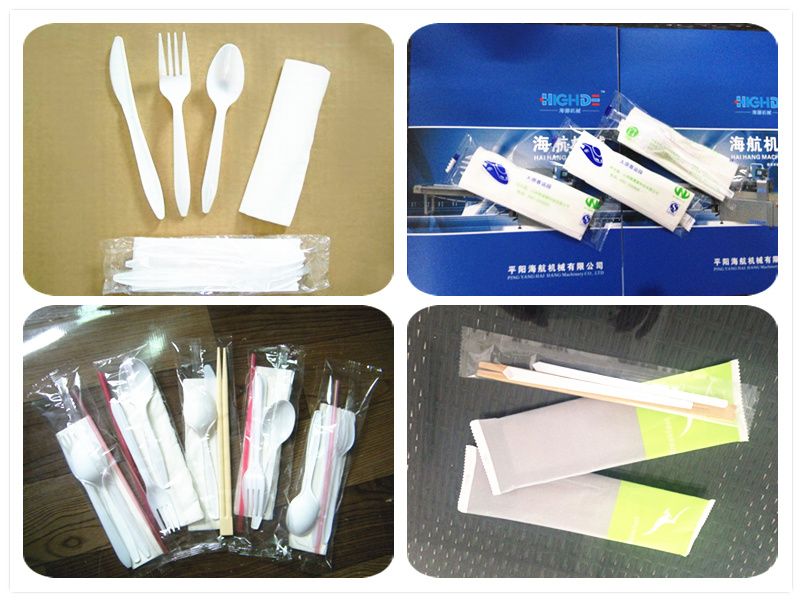 Best Price Disposable Spoon Knife Fork Wet Wipe Auto Feeding Packaging Machine
