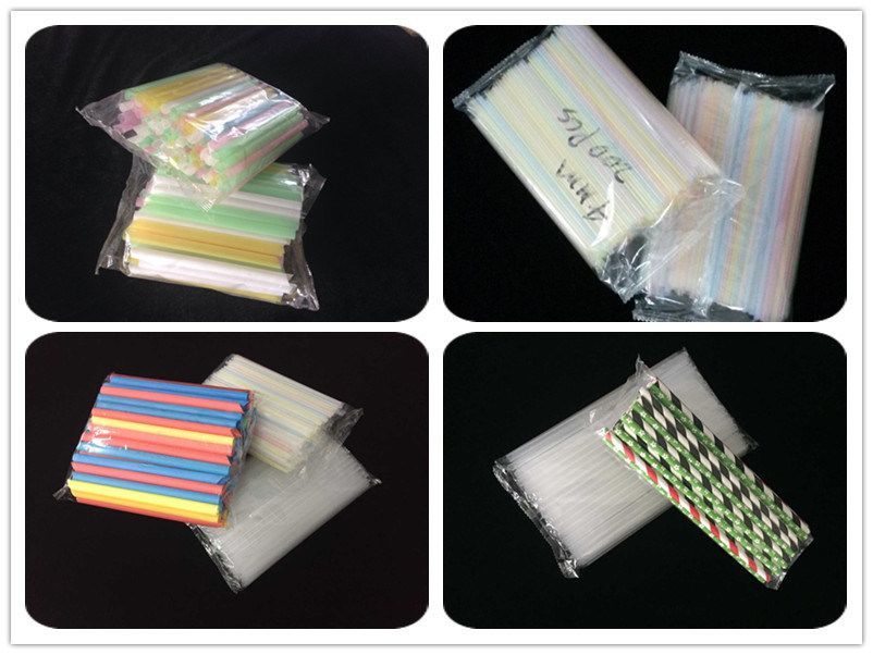 Disposable Multiple Straight Plastic Paper Drinking Straw Automatic Packaging Machine