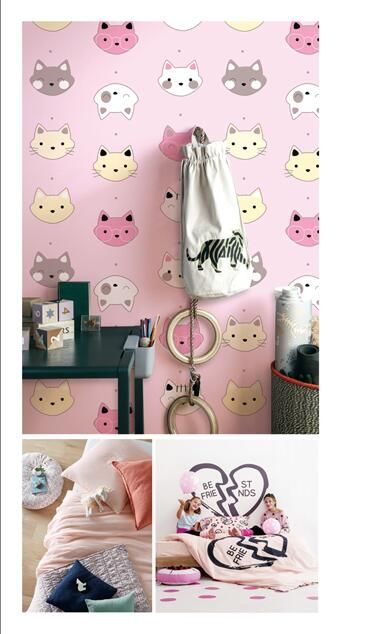 Eco-friendly Material Cute Pattern Kid Children PVC Wallpaper for Bed Room