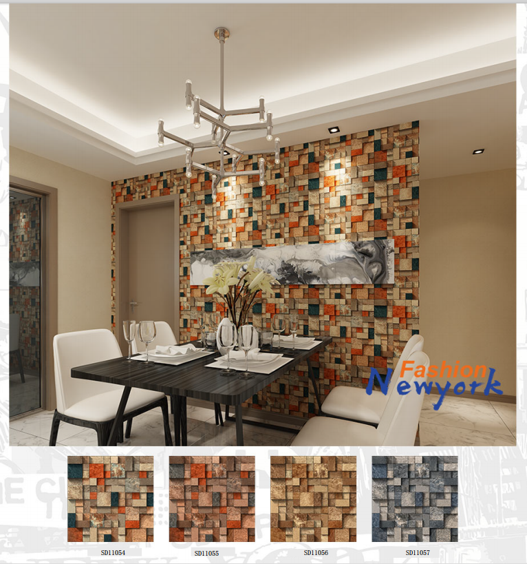 Popular Pattern Colorful Design 3D Modern Wallpaper from China Wallpaper Factory