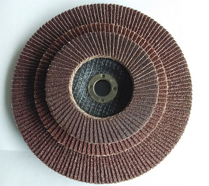 125mm calcined alumina  flap disc make up of sandpaper with 115mm metal backing pad