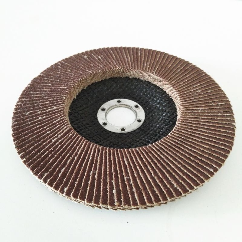 125mm calcined alumina  flap disc make up of sandpaper with 115mm metal backing pad