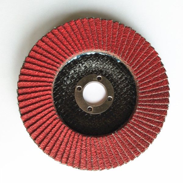 125mm ceramic flap disc with 115mm metal backing pad